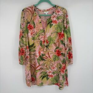 J. Jill Pink Floral Mini Dress